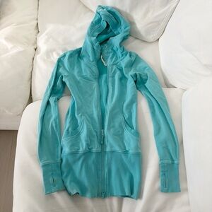 lululemon athletica turquoise blue zip up Hoodie 2